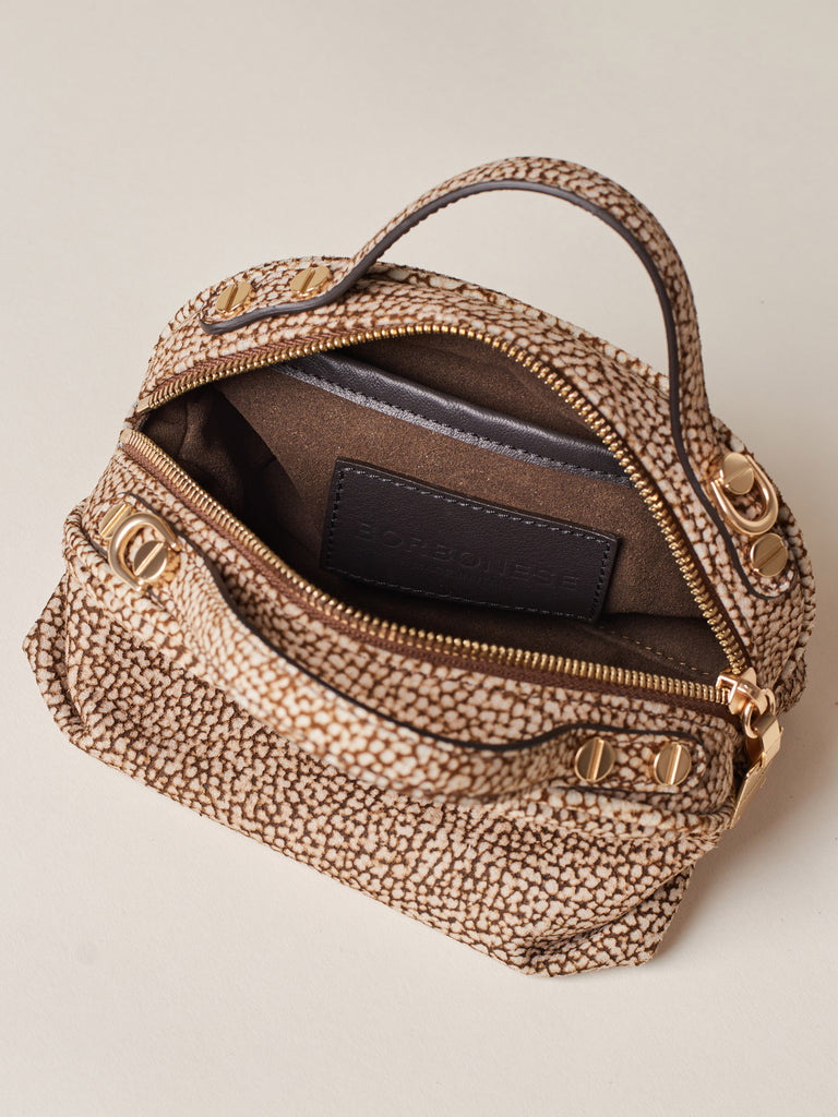 Op Suede shoulder bag - BOWLER BAG MINI - Borbonese