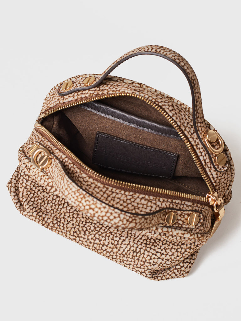 Op Suede shoulder bag - BOWLER BAG MINI - Borbonese