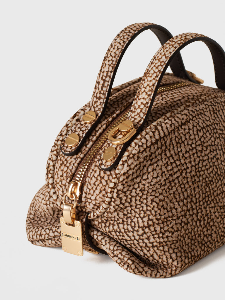 Op Suede shoulder bag - BOWLER BAG MINI - Borbonese