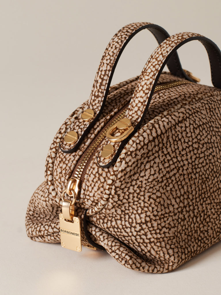Op Suede shoulder bag - BOWLER BAG MINI - Borbonese