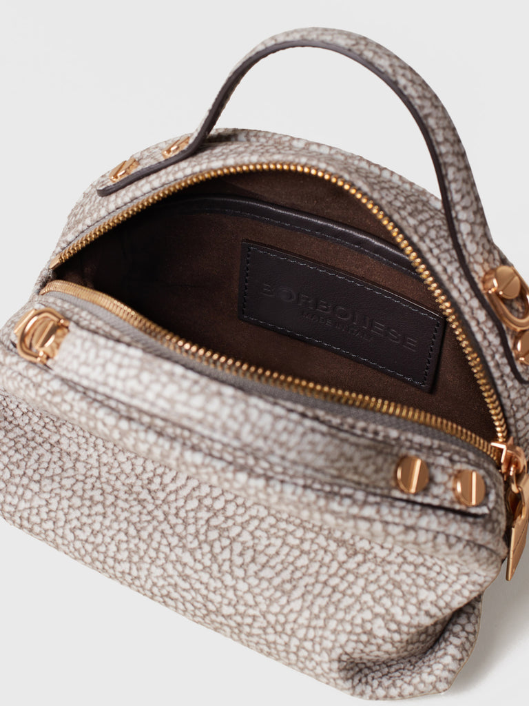 Op Suede shoulder bag - BOWLER BAG MINI - Borbonese