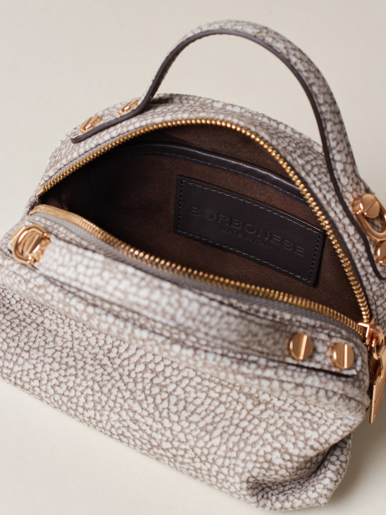 Op Suede shoulder bag - BOWLER BAG MINI - Borbonese