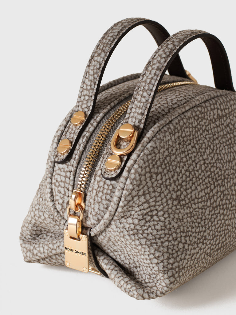 Op Suede shoulder bag - BOWLER BAG MINI - Borbonese