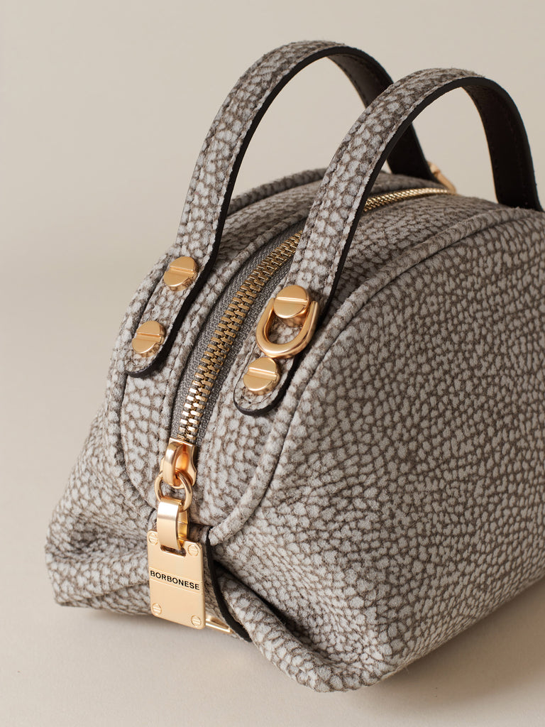 Op Suede shoulder bag - BOWLER BAG MINI - Borbonese