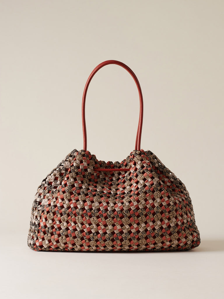 Borsa a spalla di Tessuto riciclato Op - LA NIDO BORSA SHOPPING LARGE - Borbonese