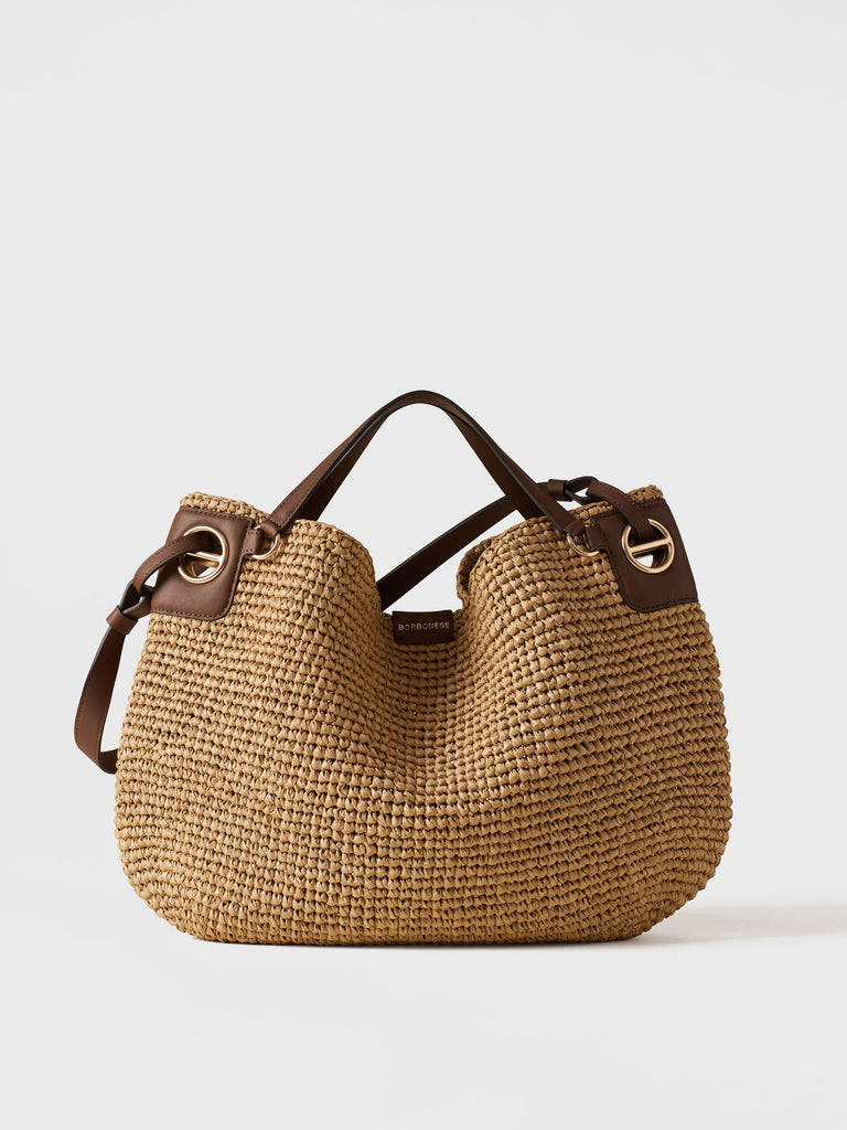 Borsa a spalla di  Tessuto effetto Paglia - LONDON BORSA SHOPPING LARGE - Borbonese