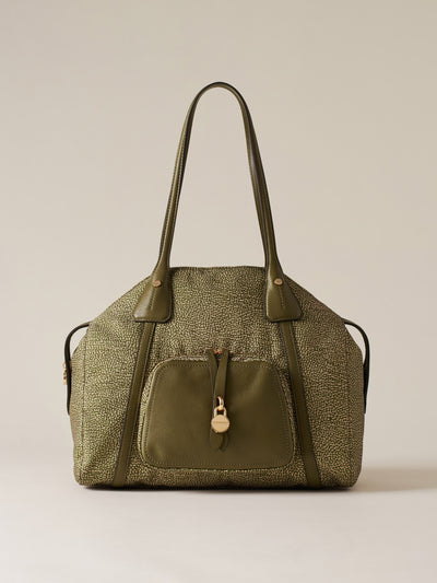 POCHE BORSA SHOPPING MEDIUM - The Khaki Edit - Borbonese