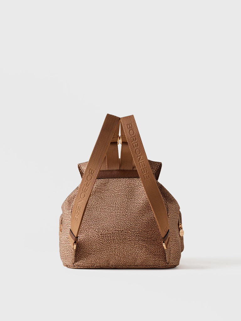 Op Recycled Fabric and Leather Backpack - POCHE BACKPACK MEDIUM - Borbonese