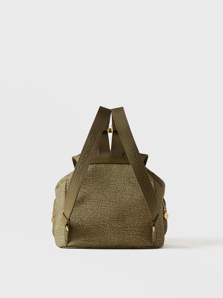 Op Recycled Fabric and Leather Backpack - POCHE BACKPACK MEDIUM - Borbonese