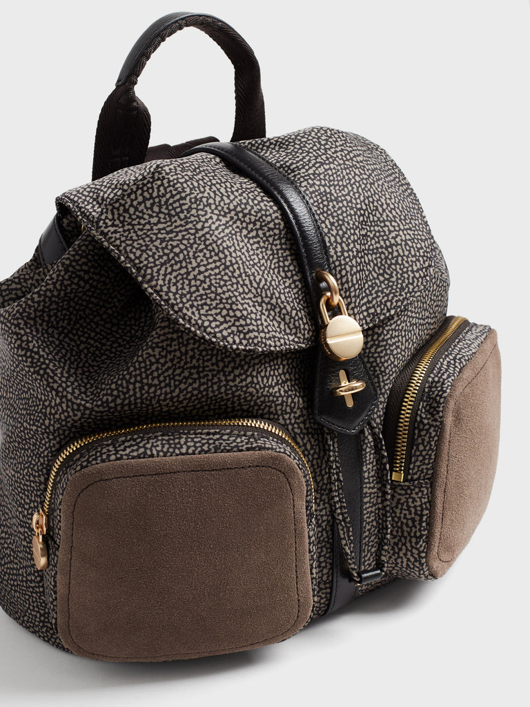 Zaino in tessuto Op e pelle - POCHE ZAINO MEDIUM - Borbonese