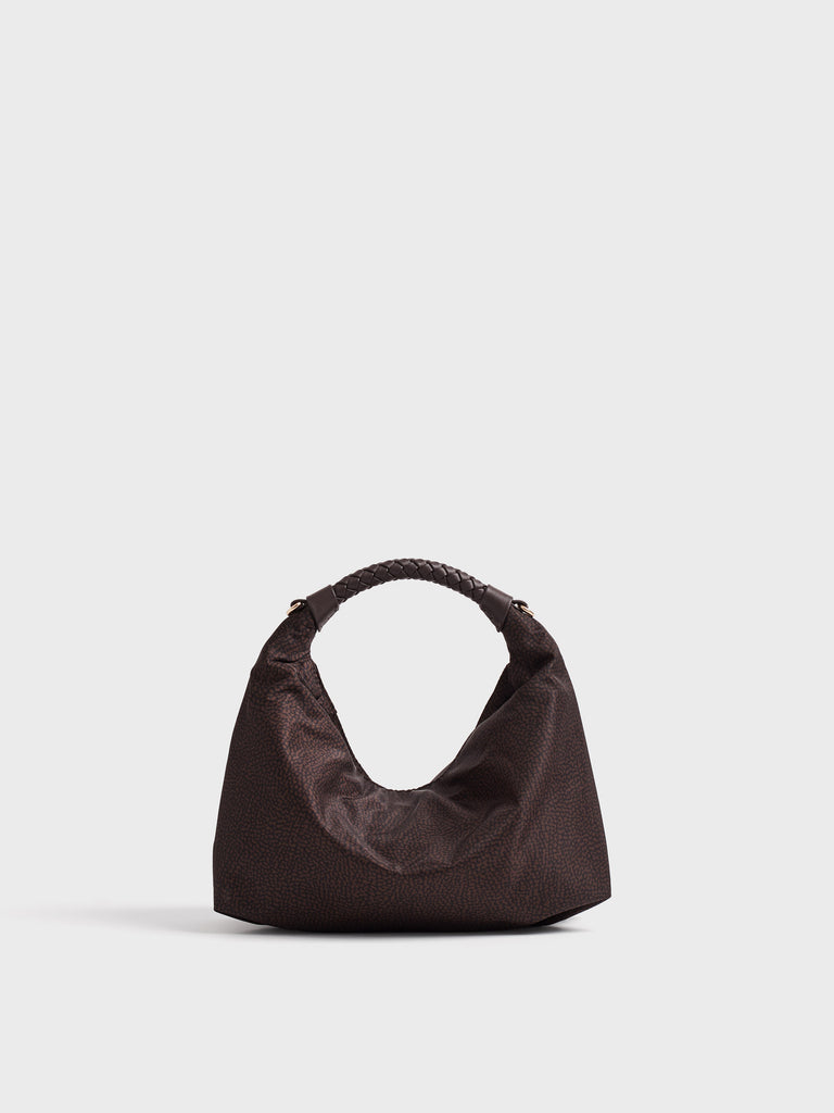 Borsa a mano in tessuto Op - PLIE BORSA HOBO SMALL - Borbonese