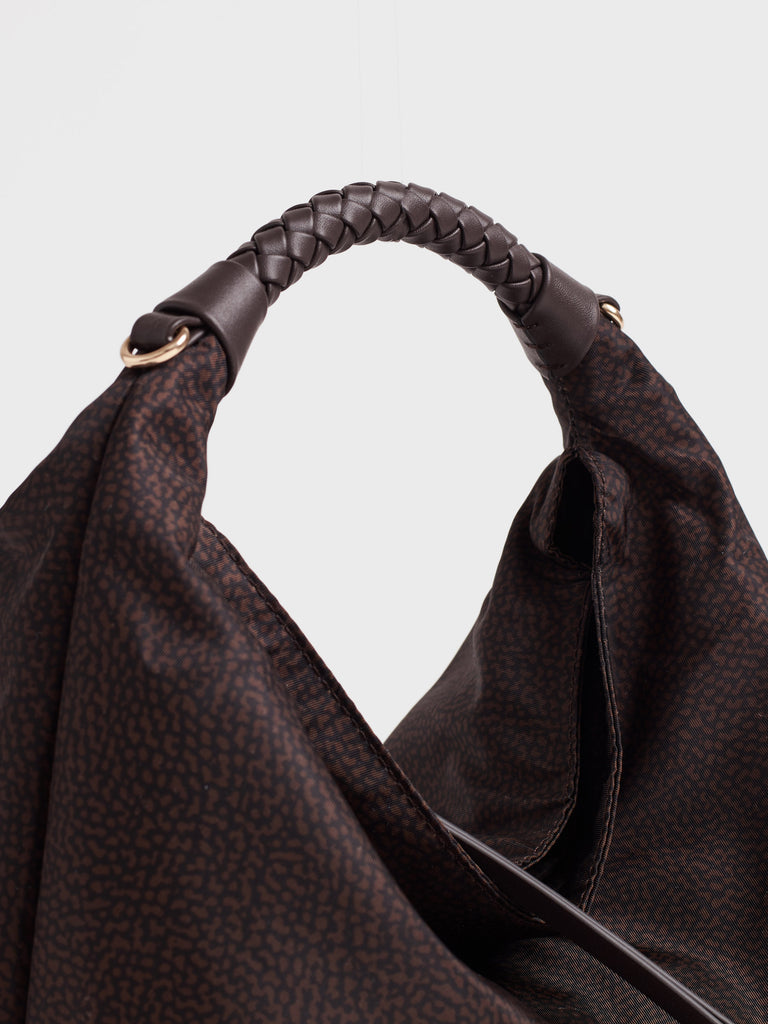 Borsa a mano in tessuto Op - PLIE BORSA HOBO SMALL - Borbonese