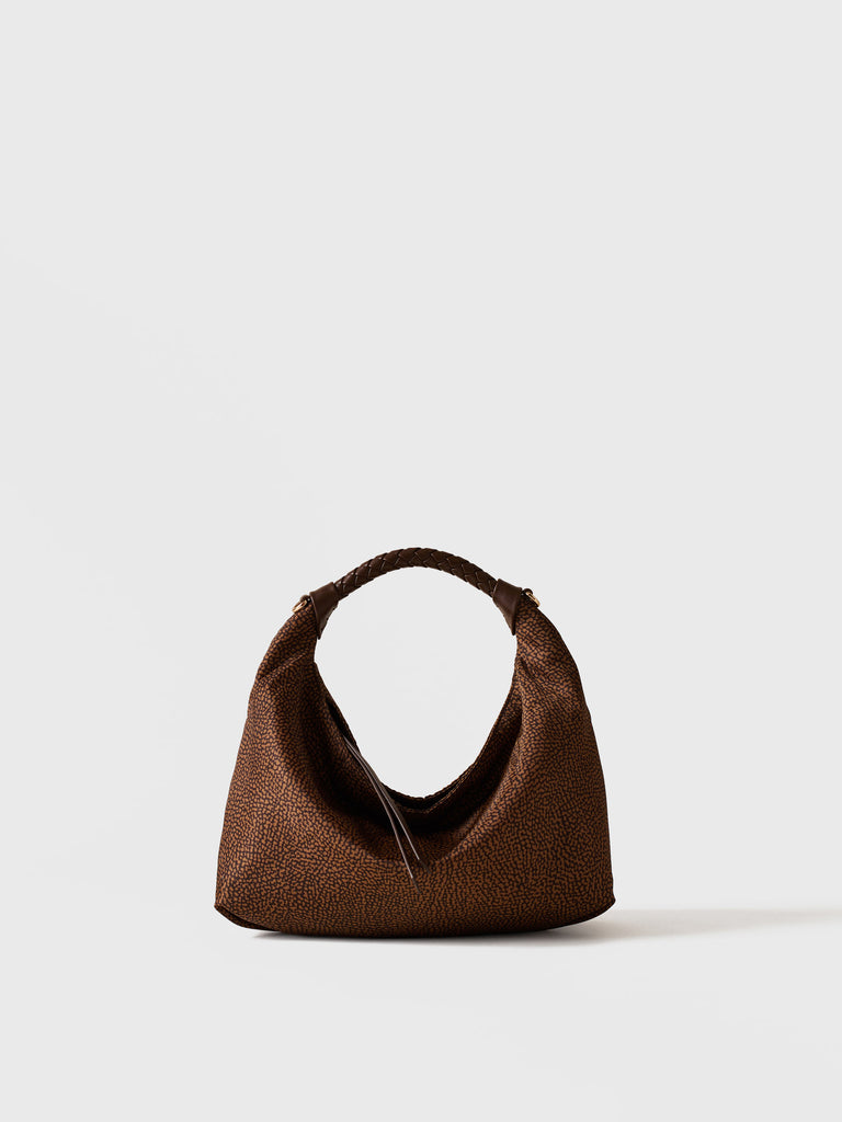 Borsa a mano in tessuto riciclato Op - PLIE BORSA HOBO SMALL - Borbonese
