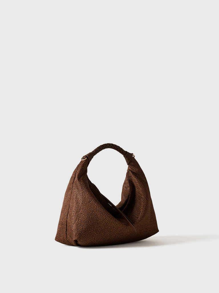 Borsa a mano in tessuto riciclato Op - PLIE BORSA HOBO SMALL - Borbonese