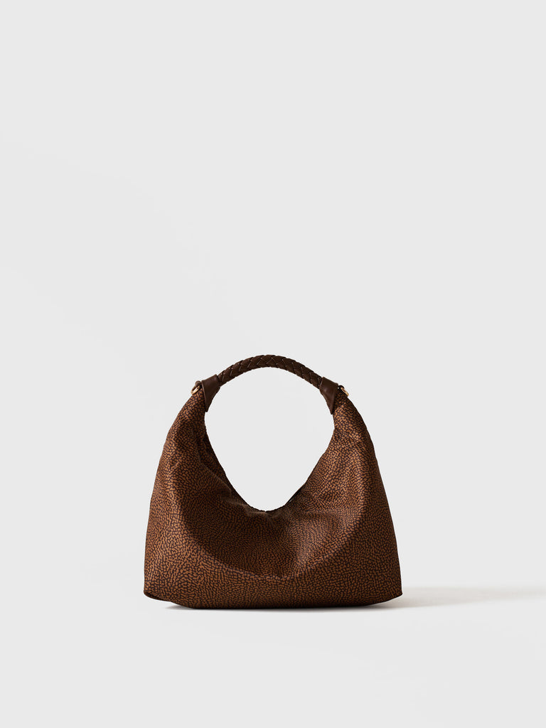 Borsa a mano in tessuto riciclato Op - PLIE BORSA HOBO SMALL - Borbonese