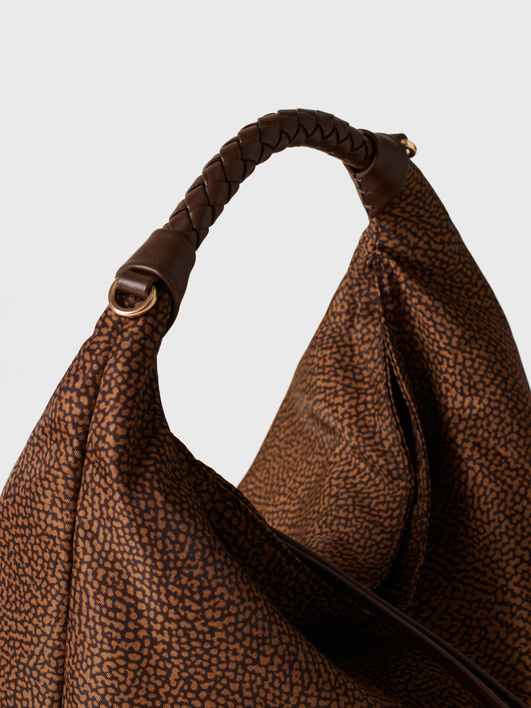 Borsa a mano in tessuto riciclato Op - PLIE BORSA HOBO SMALL - Borbonese