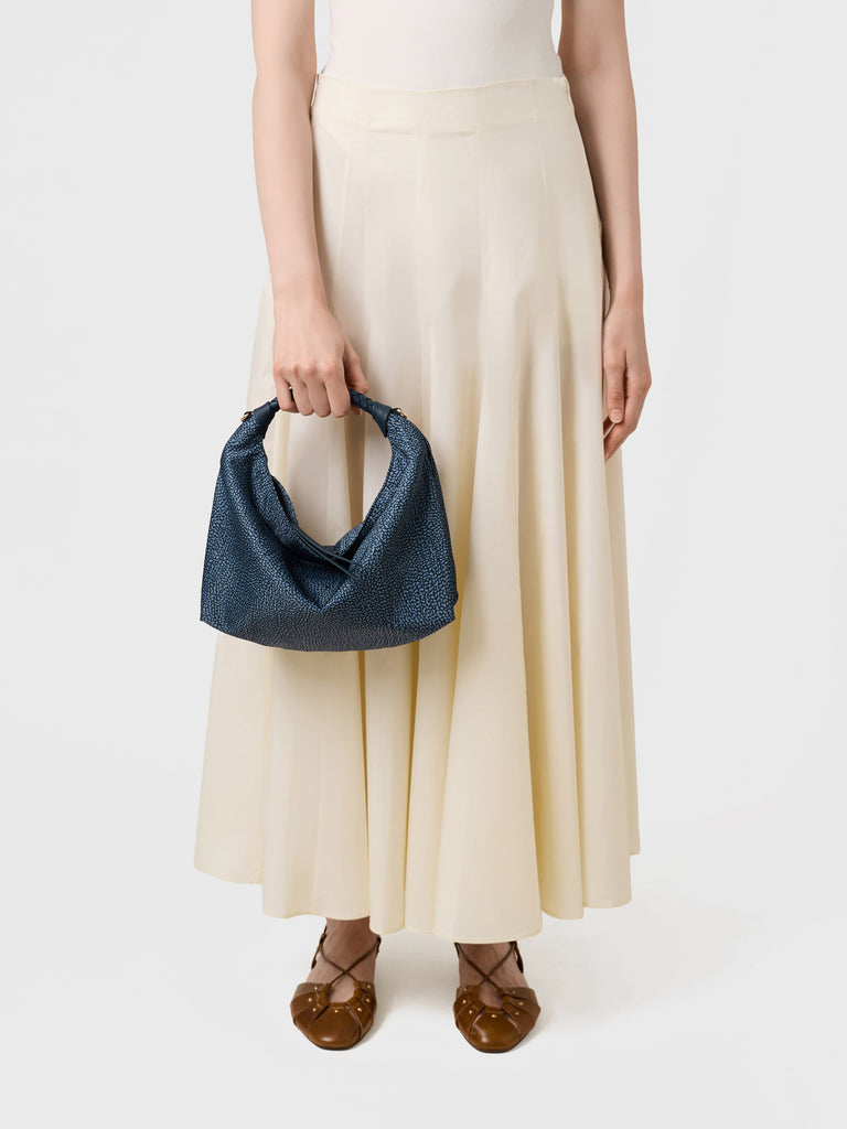 Borsa a mano in Tessuto riciclato Op - PLIE BORSA HOBO SMALL - Borbonese