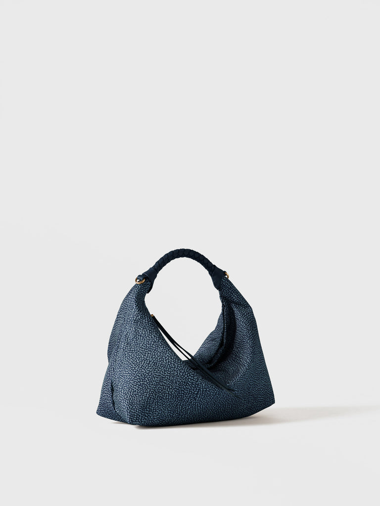 Borsa a mano in Tessuto riciclato Op - PLIE BORSA HOBO SMALL - Borbonese