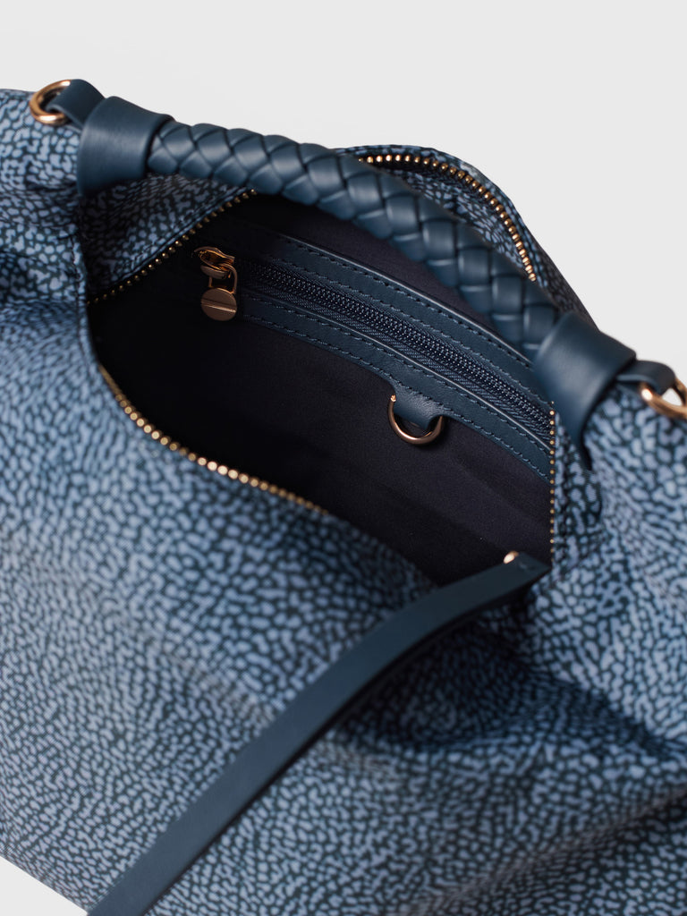 Borsa a mano in Tessuto riciclato Op - PLIE BORSA HOBO SMALL - Borbonese