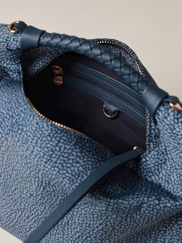 Borsa a mano in Tessuto riciclato Op - PLIE BORSA HOBO SMALL - Borbonese