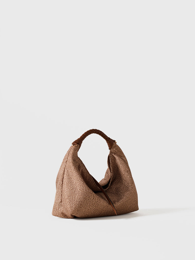 Borsa a mano in Tessuto riciclato Op - PLIE BORSA HOBO SMALL - Borbonese