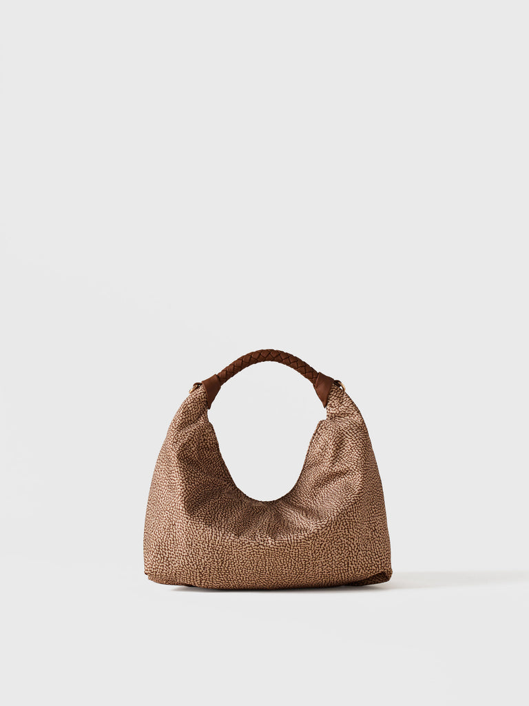 Borsa a mano in Tessuto riciclato Op - PLIE BORSA HOBO SMALL - Borbonese