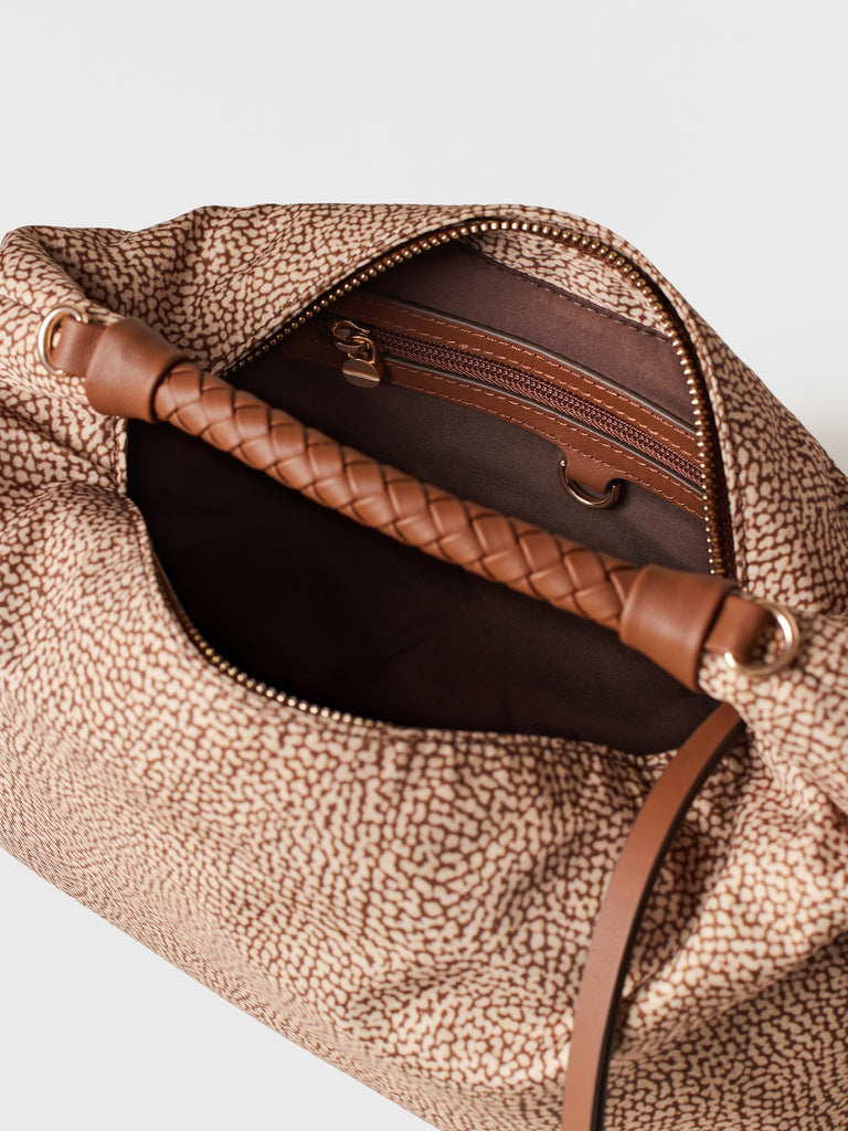 Borsa a mano in Tessuto riciclato Op - PLIE BORSA HOBO SMALL - Borbonese
