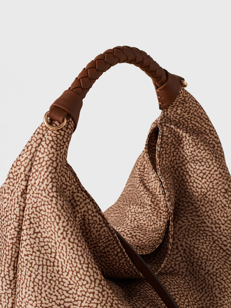 Borsa a mano in Tessuto riciclato Op - PLIE BORSA HOBO SMALL - Borbonese