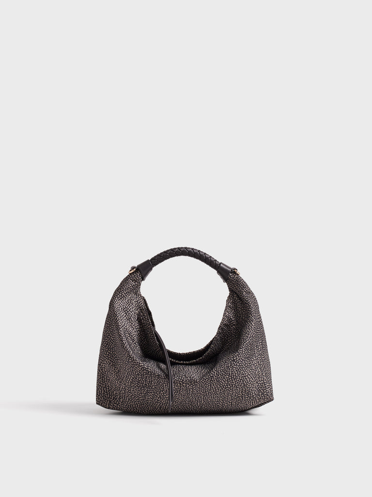 Borsa a mano in tessuto Op - PLIE BORSA HOBO SMALL - Borbonese