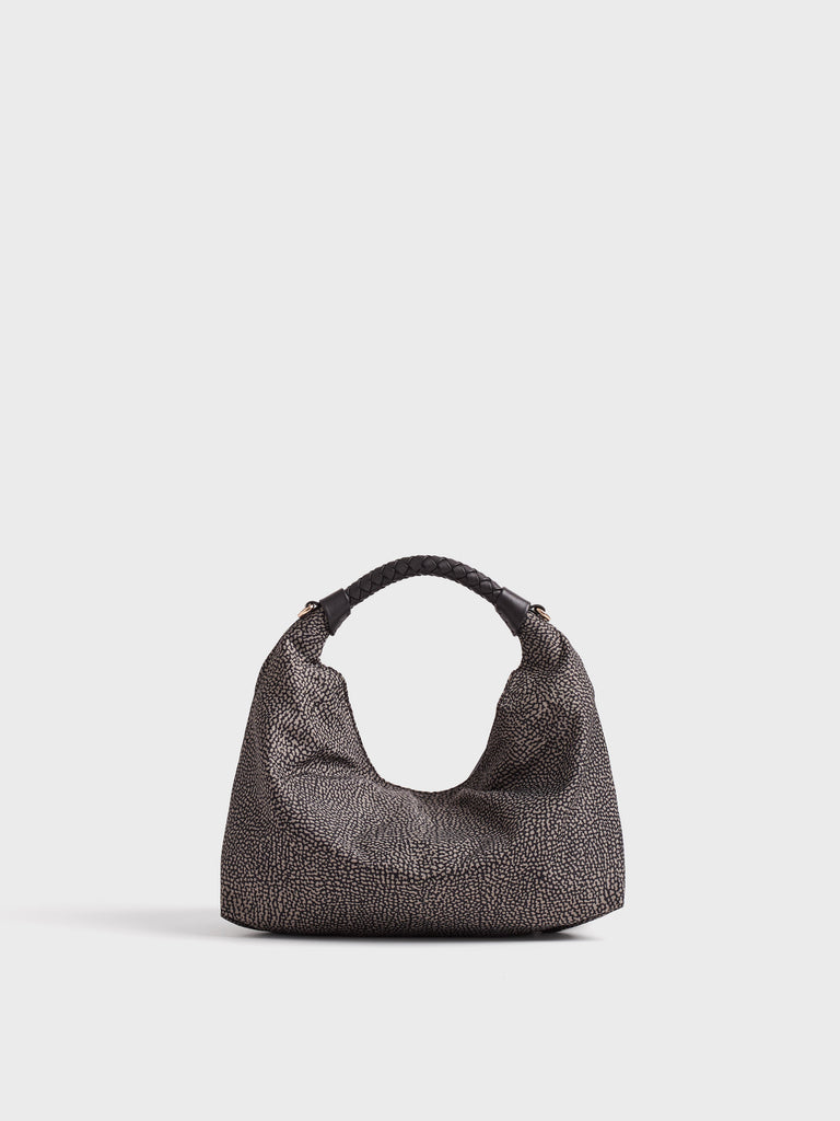Borsa a mano in tessuto Op - PLIE BORSA HOBO SMALL - Borbonese