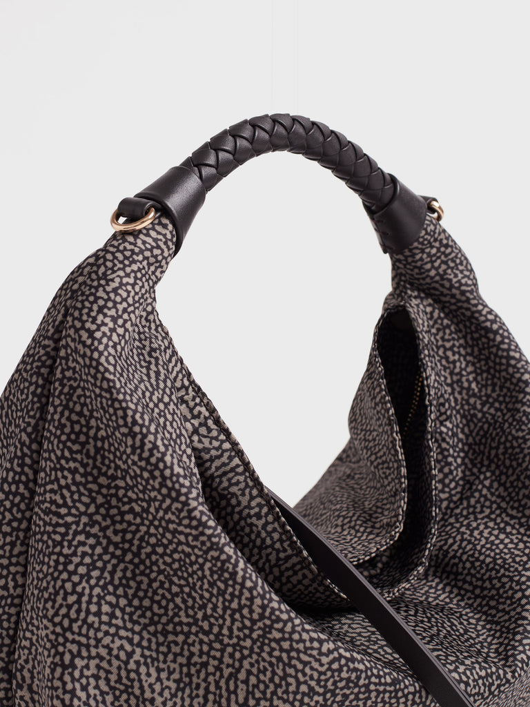 Borsa a mano in tessuto Op - PLIE BORSA HOBO SMALL - Borbonese