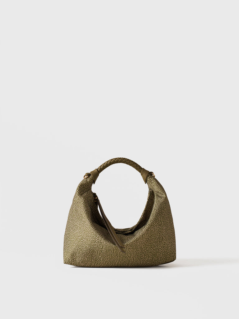 Borsa a mano in Tessuto riciclato Op - PLIE BORSA HOBO SMALL - Borbonese