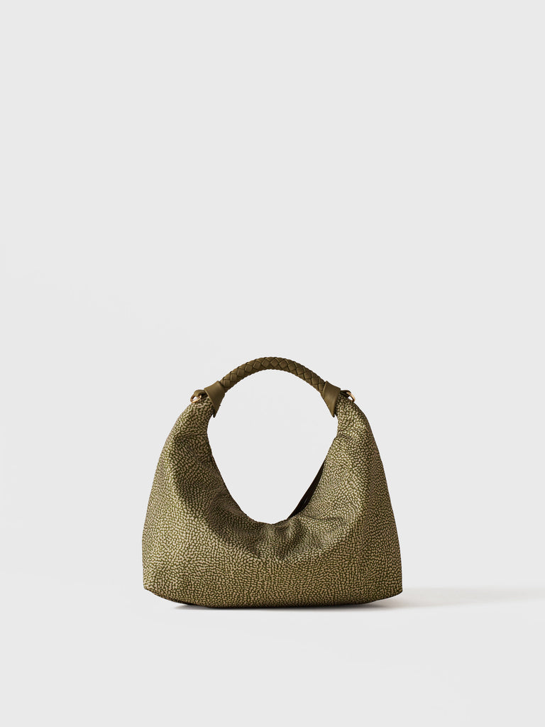 Borsa a mano in Tessuto riciclato Op - PLIE BORSA HOBO SMALL - Borbonese