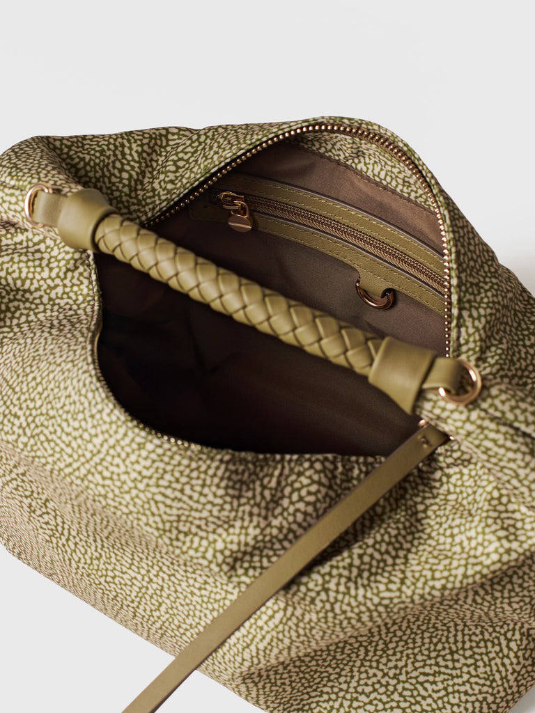 Borsa a mano in Tessuto riciclato Op - PLIE BORSA HOBO SMALL - Borbonese