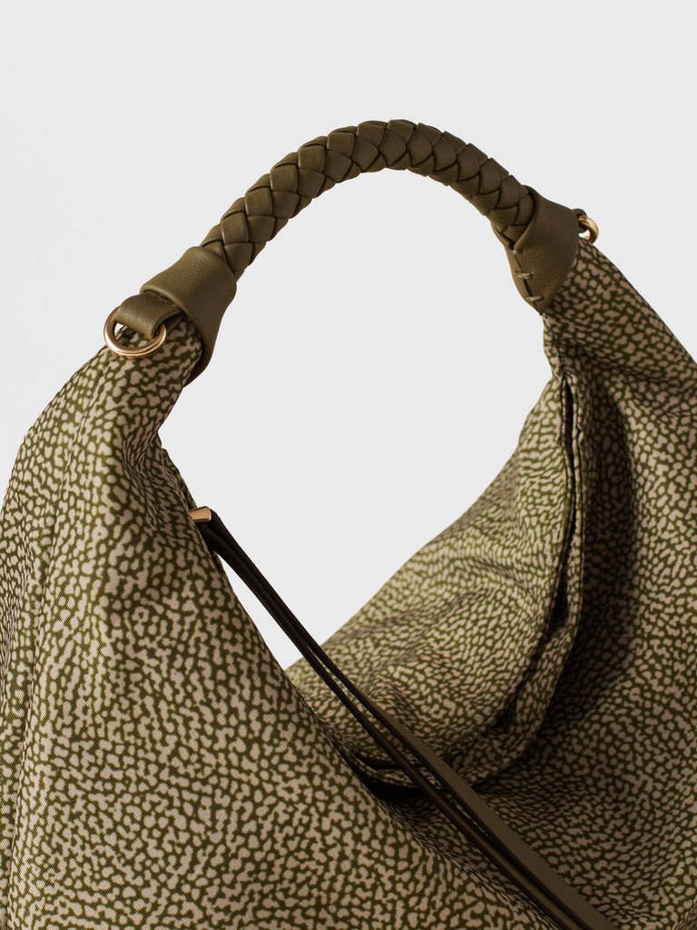 Borsa a mano in Tessuto riciclato Op - PLIE BORSA HOBO SMALL - Borbonese