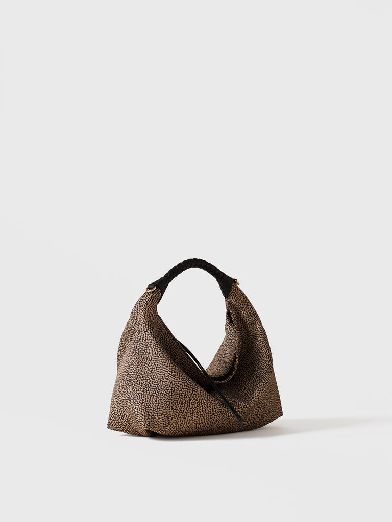 Borsa a mano in Tessuto riciclato Op - PLIE BORSA HOBO SMALL - Borbonese