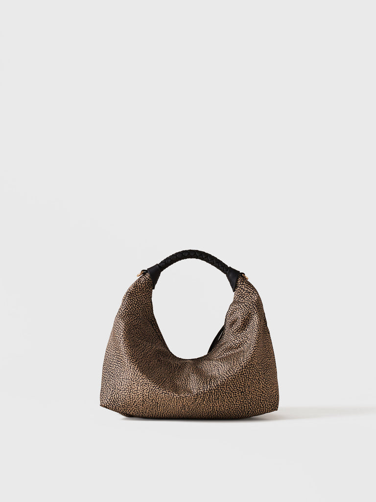 Borsa a mano in Tessuto riciclato Op - PLIE BORSA HOBO SMALL - Borbonese