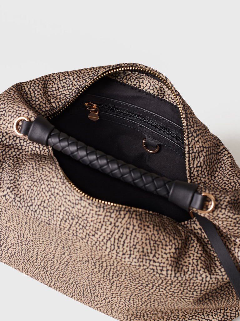 Borsa a mano in Tessuto riciclato Op - PLIE BORSA HOBO SMALL - Borbonese