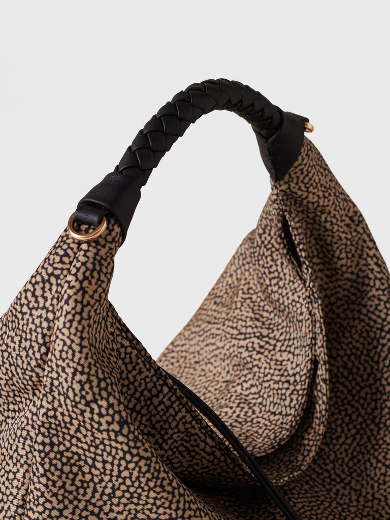 Borsa a mano in Tessuto riciclato Op - PLIE BORSA HOBO SMALL - Borbonese