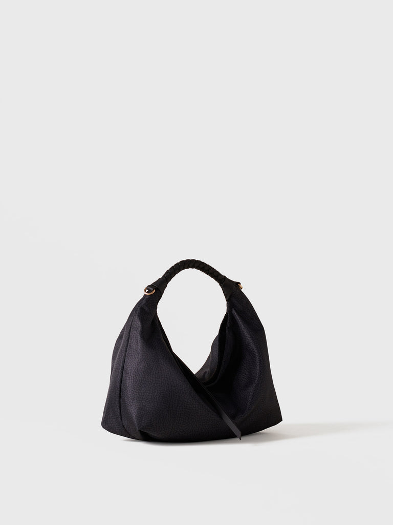 Borsa a mano in Tessuto riciclato Op - PLIE BORSA HOBO SMALL - Borbonese