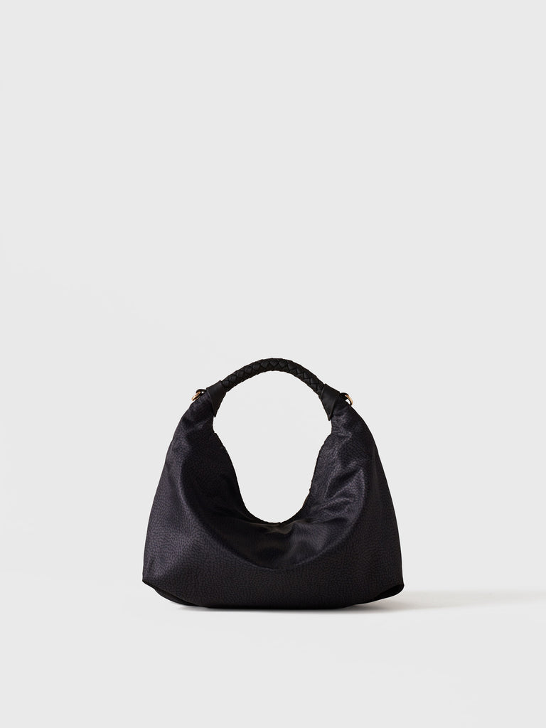 Borsa a mano in Tessuto riciclato Op - PLIE BORSA HOBO SMALL - Borbonese