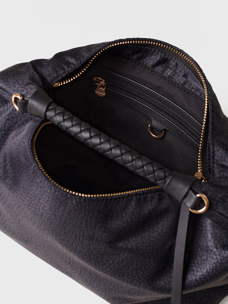 Borsa a mano in Tessuto riciclato Op - PLIE BORSA HOBO SMALL - Borbonese