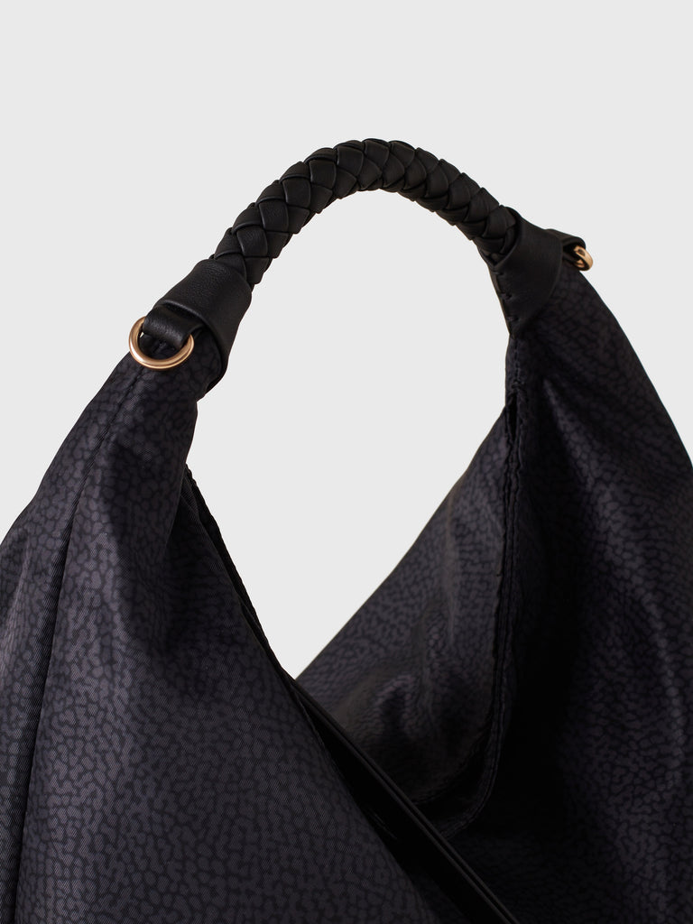 Borsa a mano in Tessuto riciclato Op - PLIE BORSA HOBO SMALL - Borbonese