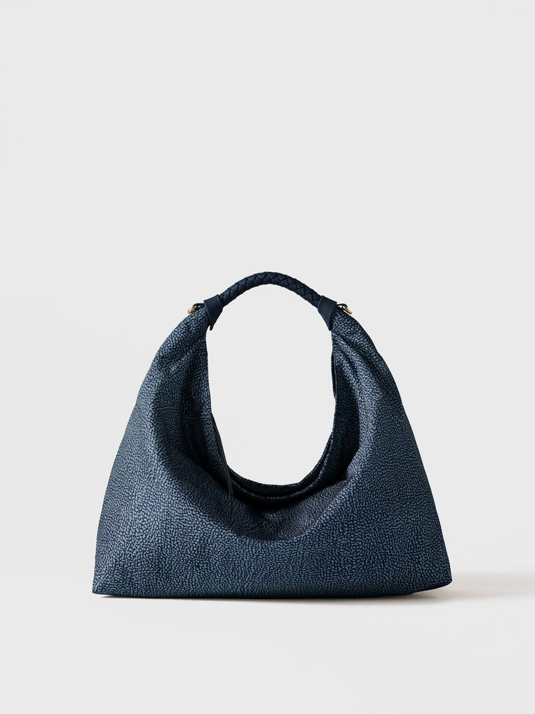 Op Recycled Fabric Handbag - PLIE HOBO BAG MEDIUM - Borbonese