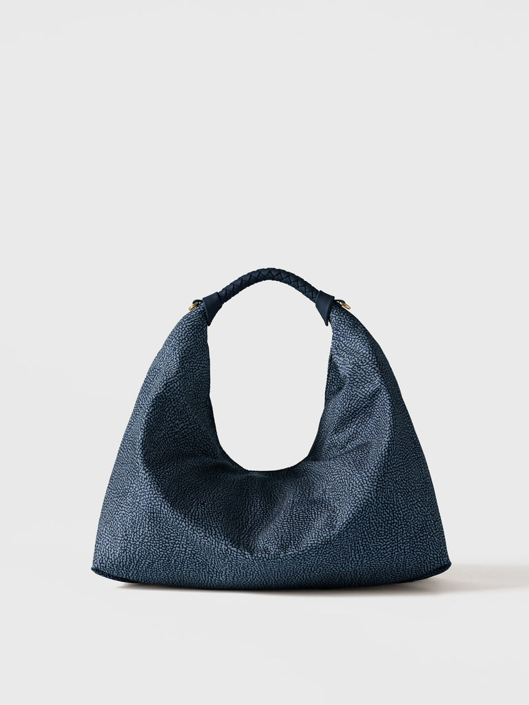 Op Recycled Fabric Handbag - PLIE HOBO BAG MEDIUM - Borbonese