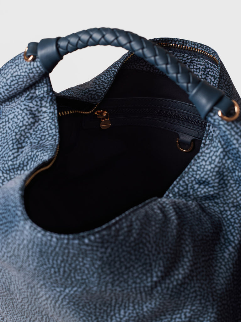 Op Recycled Fabric Handbag - PLIE HOBO BAG MEDIUM - Borbonese