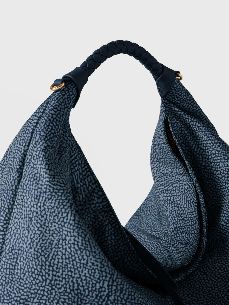 Op Recycled Fabric Handbag - PLIE HOBO BAG MEDIUM - Borbonese
