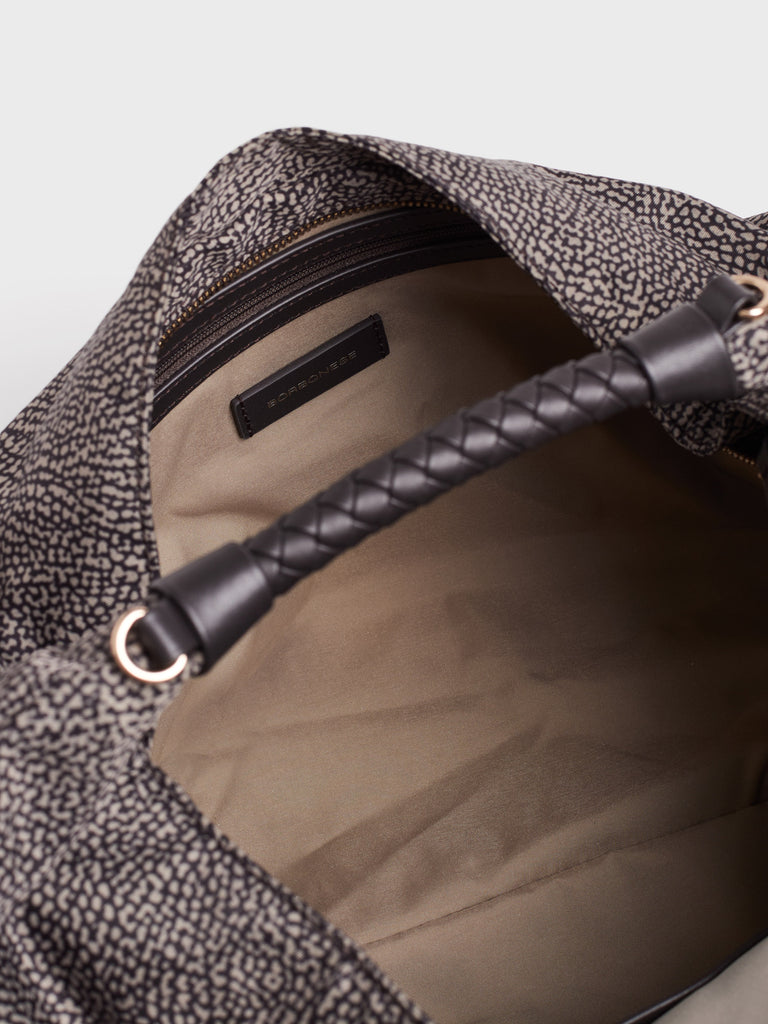 Borsa a mano in tessuto Op - PLIE BORSA HOBO MEDIUM - Borbonese