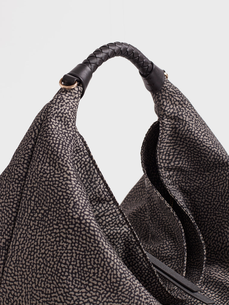 Borsa a mano in tessuto Op - PLIE BORSA HOBO MEDIUM - Borbonese