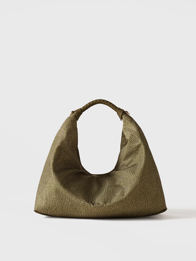 Op Recycled Fabric Handbag - PLIE HOBO BAG MEDIUM - Borbonese
